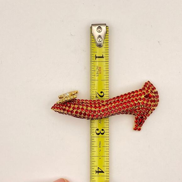 Vintage DOROTHY BAUER Brooch Red Pumps Shoe Swarovski Crystals - Picture 11 of 12